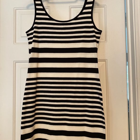 NWOT MIRA 88 Tank Dress Cotton Black/White Stripe - Sz Small - Picture 2 of 5